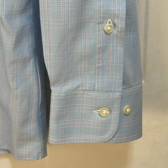 Brooks Brothers 1818 Regent Shirt Mens 16 2/3 Blue Plaid Non Iron Supima Cotton - Picture 6 of 9